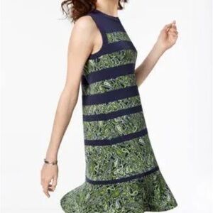 Michael Kors Sleeveless Dress Womens Medium Paisley Cocktail Blue Spring Preppy